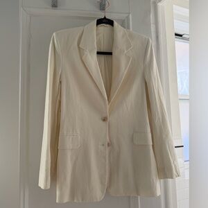 & other stories cream linen blazer